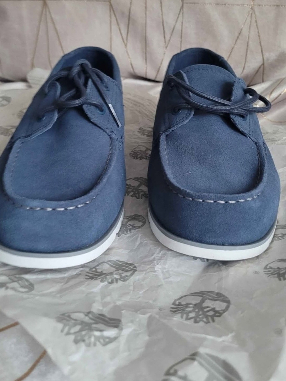 Timberland Timbeflex Blue Suede Boat Shoes